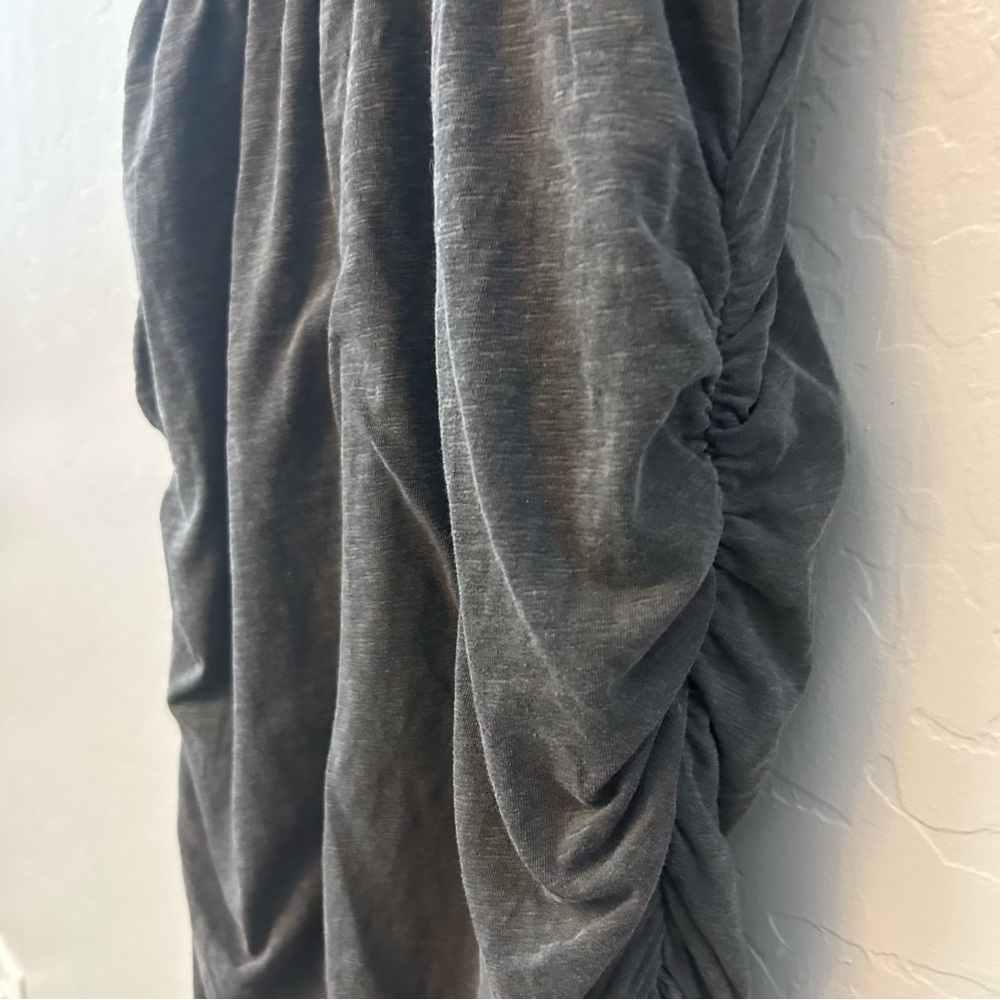 Sundry ruched tank u-neck sleeveless racerback dress in pigment gray size xl - Picture 10 of 16
